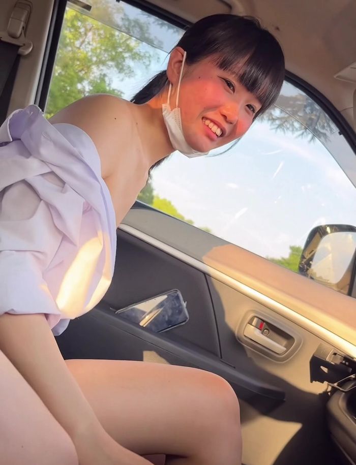 激レア過ぎるJDちゃん車内シリーズで一番可愛いだけじゃなくて、一番えろい子ちゃんとカーセプレイ！