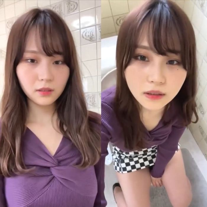 トイレで自撮りオナ